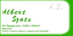 albert szots business card